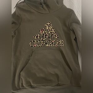 Adidas Olive Green Leopard Hoodie